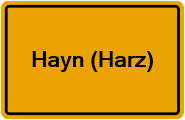 Grundbuchauszug Hayn (Harz)
